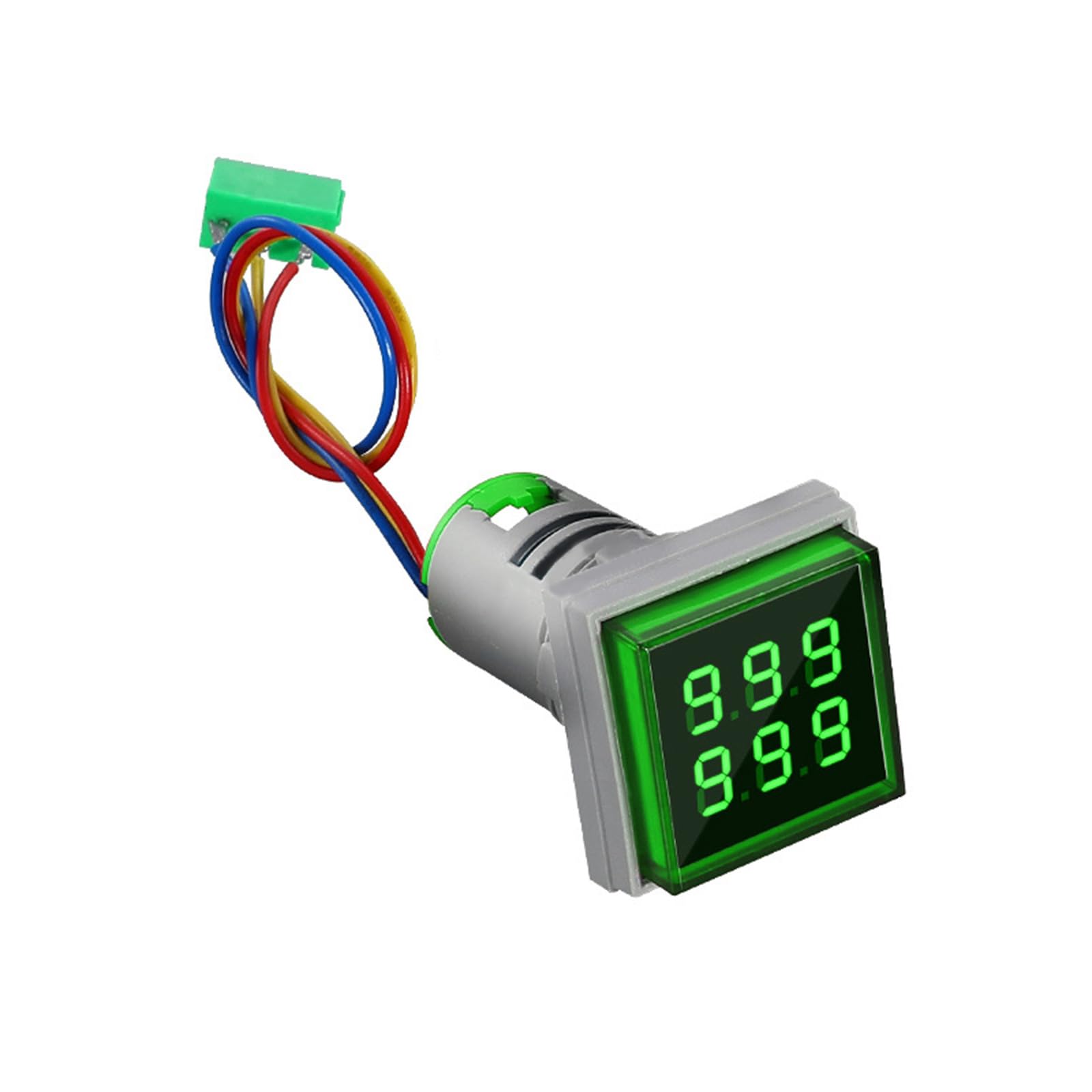 Buxuaaaa Green Ac220v Count Meter With Ventilation Hole Digital Display Counter Square Counter Meter 0-999999 22Mm Hole Mount Electrician Tool