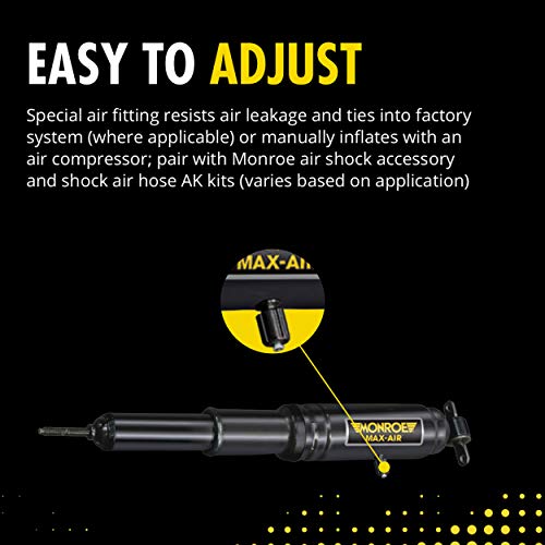 Image of DRiV Monroe Air Shock Absorber - MA822 - Adjustable Shocks Maintain Ride Height - Heavy-Duty Construction With Lubricated Air Sleeve - Better Road Handling & Easy to Adjust