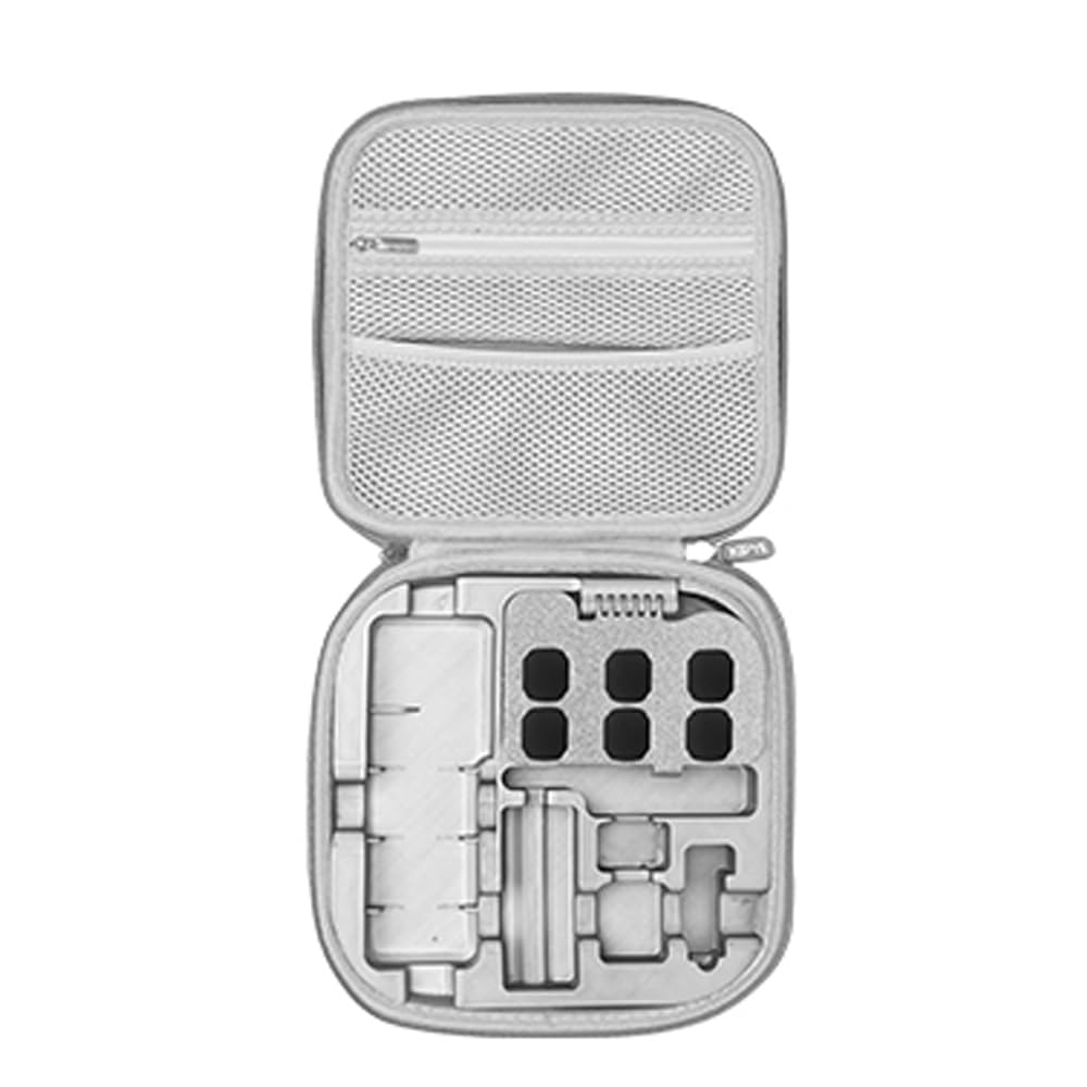 Custodia Rigida per DJI Pocket 3/4, Organizer in PU Resistente agli Urti e Impermeabile, Supporto Magnetico per Filtri ND, Microfono 2 e Accessori, Custodia Protettiva da Viaggio，pocket4 grigio