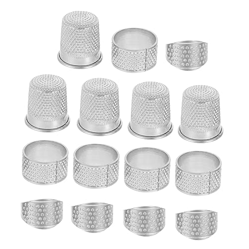DOITOOL Sewing Supplies 15pcs Quilting Thimbles Hand Sewing Thimbles for Fingers
