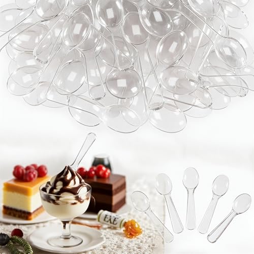 500 Pcs 3 Mini Sample Spoons Small Tasting Spoons Mini Plastic Spoons Mini Disposable Spoons for Desserts Appetizer Ice Cream Parties
