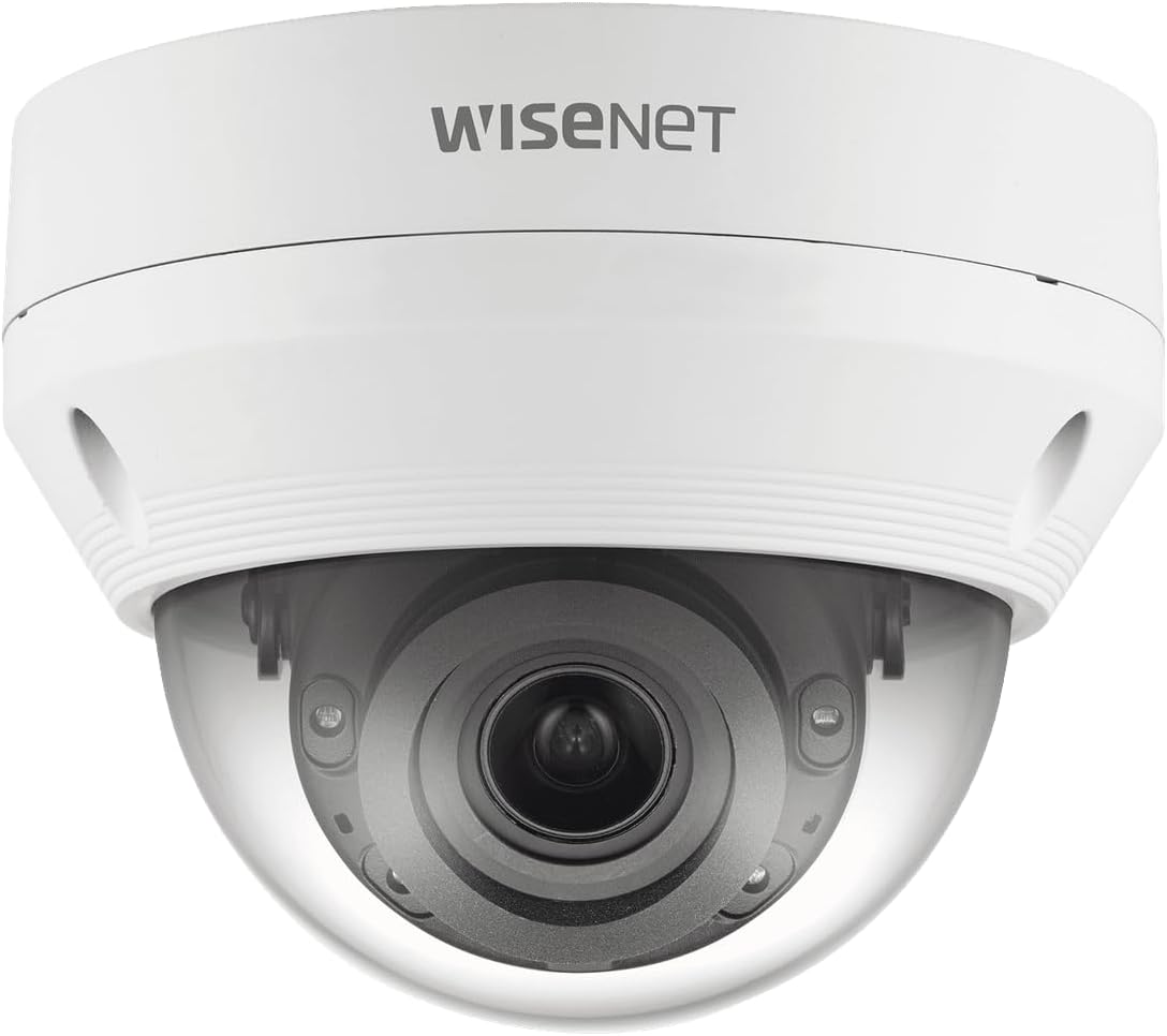 Techwin QNV-8080R Wisenet Q Series 5M H.265 IR Dome Camera, 1/2.8" 5MP CMOS, Max. 5Megapixel (2592 x 1944) Resolution, 3.2~10mm (3.1x) Motorized Varifocal Lens
