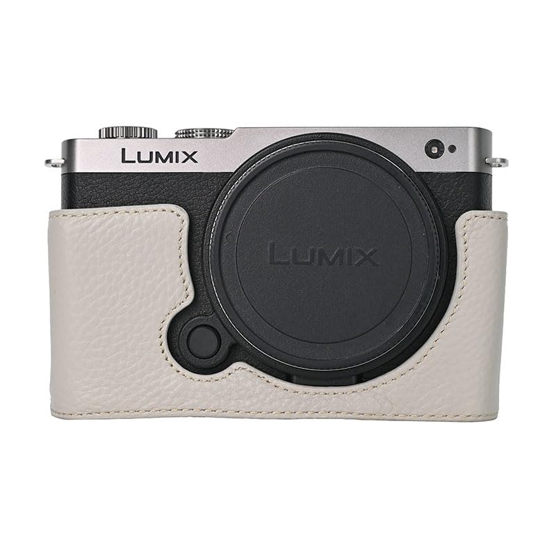 MUZIRI KINOKOO Custodia In Vera Pelle Verde Per Panasonic Lumix DC-S9 - Mezza Custodia Con Impugnatura E Attacco Treppiede