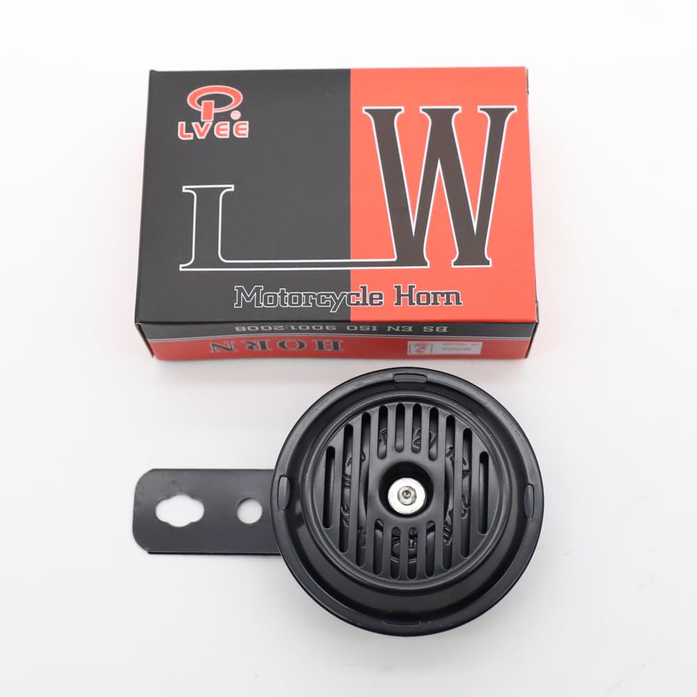 LVEE DL70 10 Cuerno Eléctrico Universal para Motocicleta Altavoz Redondo Impermeable 12V 1.5A 105dB Pequeño Cuerno Negro