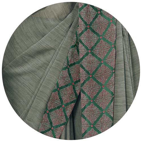 Image of MIRCHI FASHION Women Saree Ethnic Motif Print Chiffon | Breathable Lightweight Plain Weave Sari for Office and Daily Use (Available in 20 Designs)