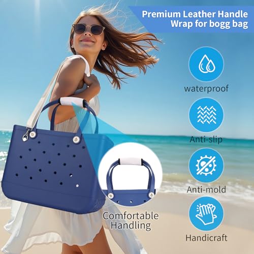 Strap for Bogg Bag Accessories,Adjustable Bag Straps with Shoulder Pad for Original Bog Beach Tote,Comes with Handle Wrap,Metal Screw Buttons and Replacement Buttons2