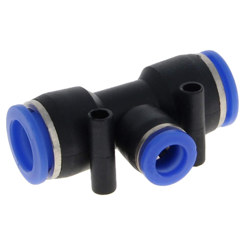 PEG12-8 T-Push-to-Connect-Fitting – 3-Wege-T-Stück 12mm Auf 8mm, 4 Stück, Kunststoff
