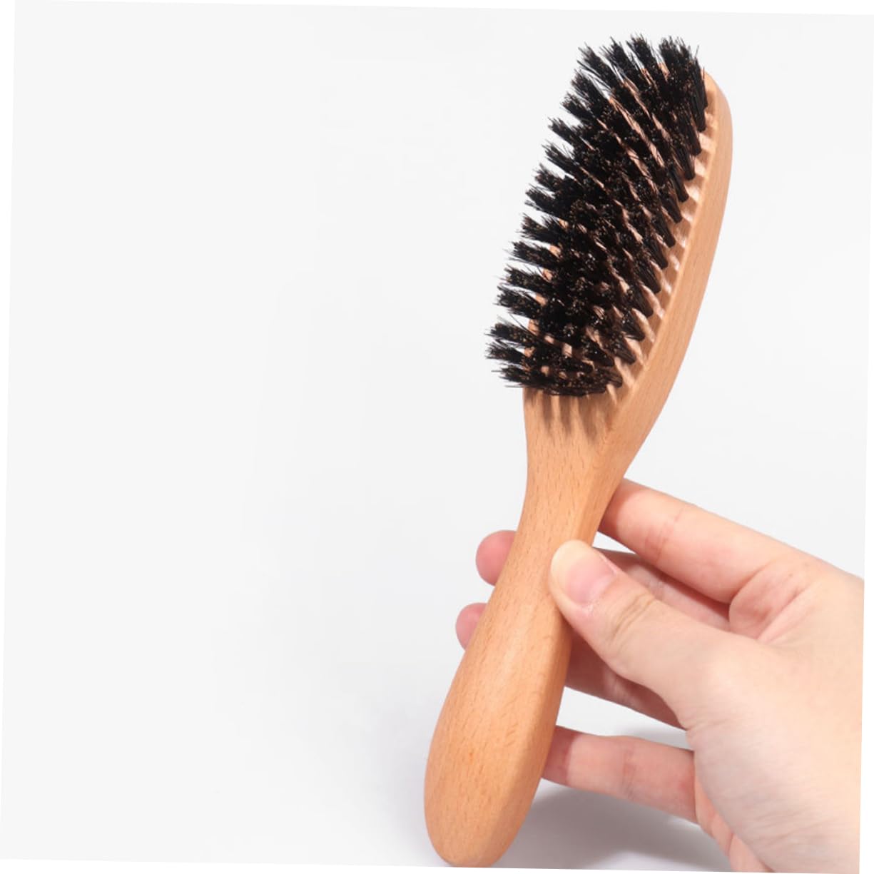 Healeved Men's Beard Brush Wood Handle Bristles Beard Grooming Tool Natural Boar Bristles Compact and Portable