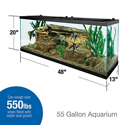 Image of Tetra Glass Aquarium 55 Gallons, Rectangular Fish Tank (NV52018)
