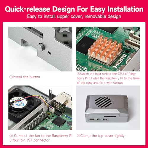 Image of Yahboom Pi 5 2GB Development Board Starter Kit with 27W 5.1V /5A Power Adapter Heat Sink and Raspberry Case (Pi5 2GB, Classic Basic Kit)