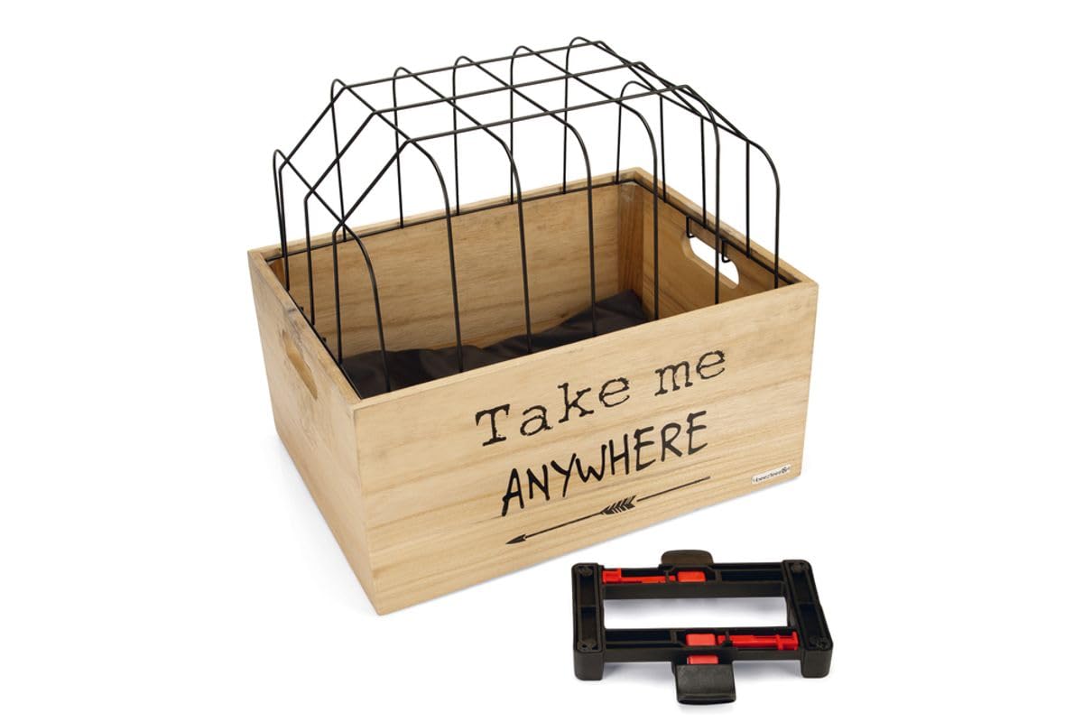 Beeztees K&Bz Cesta De Madera para Bicicleta Journey, 45 X 33 X 45 Cm Negro 400 g