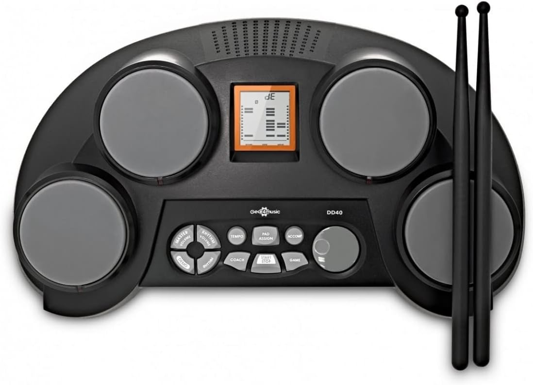 Gear4music DD40 Portable Tabletop Electronic Drum Kit with 4 Pads