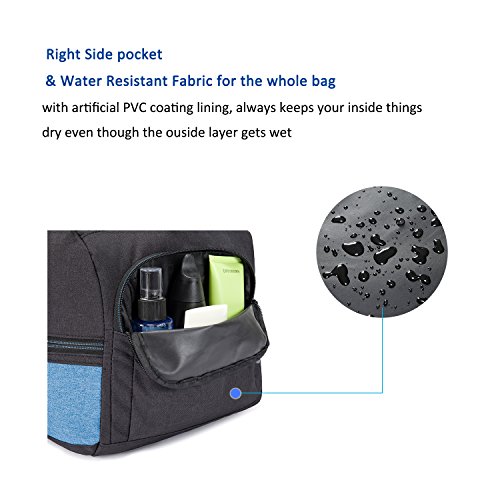 MarsBro Water Resistant Sports Gym Travel Weekender Duffel Bag with Shoe Compartment Black/Blue