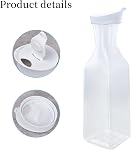 Water Carafe Set, 2 Pack Square Base Juice Pitcher with Flip Top Lid, Clear Beverage Containers for Fridge, Large Capacity Plastic Pitcher for Cold Water, Iced Tea, Lemonade (50 oz/1.5L)