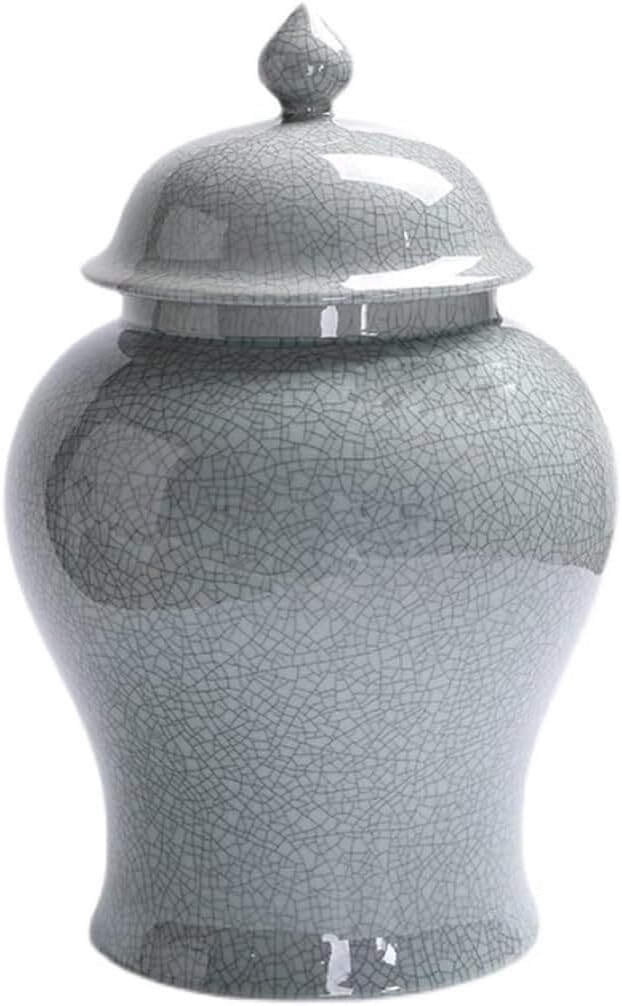 Ginger Jar Vase Jar Decorative Jars Ceramic Grey Ginger Jar With Lid Storage Jar
