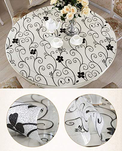 Nappe ronde de salon imperméable noir avec modèle plaque de cristal