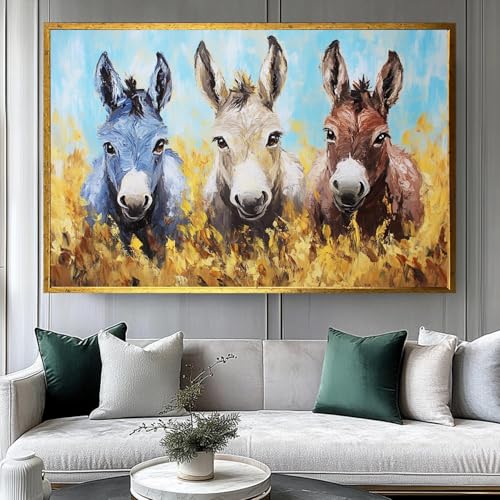 Impression sur toile âne peinture abstraite d'animaux 60x80cm moderne