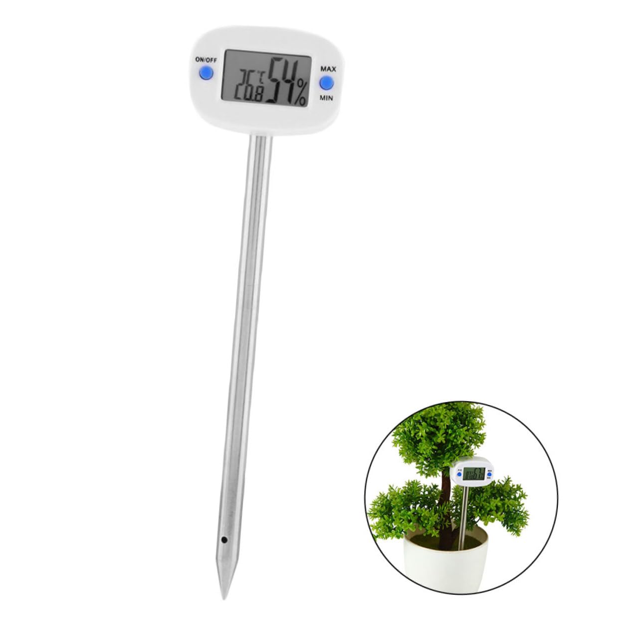 BESPORTBLE 3 Stück Mini Bodenthermometer und Hygrometer Präziser Bodenfeuchtigkeits und Temperaturtester mit Edelstahlsonde für Pflanzenpflege und Gartenarbeit