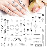 2sheets Semi Permanent Tattoo Tiny Small Temporary Tattoos Realistic Finger Tattoos Adult Women Fake Tattoos Long Lasting 1-2 Weeks