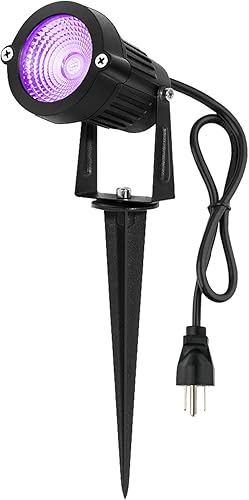 Luces de paisaje de luz negra LED UV impermeables para Halloween, enchufe al aire libre, foco de luz negra para camino, enchufe de luz, soporte de