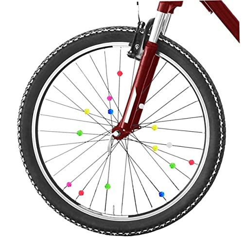 Kisangel 36 Pack Bike Clip Round Beads Spoke Beads Decorations for Bicycle Wheel Safety