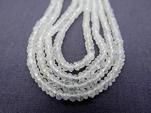 Rainbow Moonstone pour fabriquer des bijoux personnalisés, rondelles de 3mm aux reflets bleus
