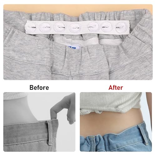HUIKANGSHENG 12 Pcs Kids Waist Adjuster, Waist Button Clip Jeans Leggings - Adjustable Elastic, Solve the Problem of Tight Waistband, Comfortable and Durable, Perfect for Jeans, Shorts and Trousers4