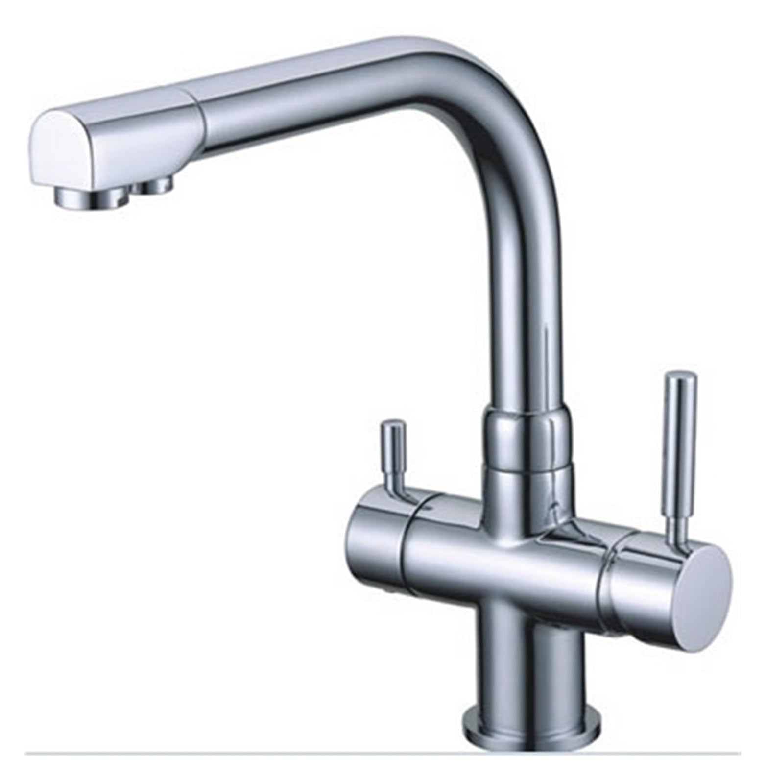 Robinet mitigeur cuisine 3 voies laiton massif avec filtre eau pure