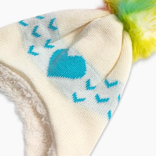 Turtle Fur Toddler Girls Sophie Plush Fleece Lined Earflap Faux Pom Beanie3