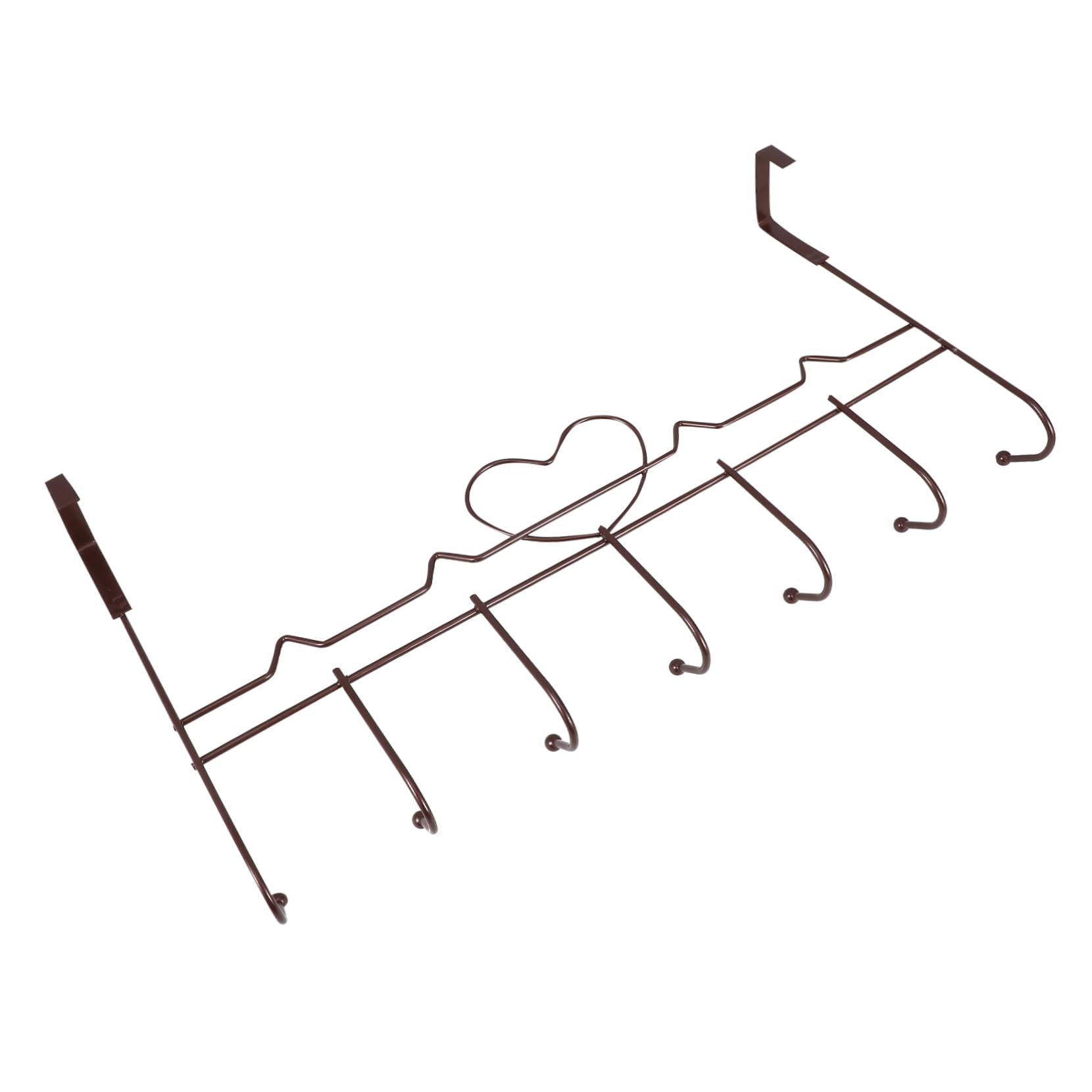 Homoyoyo Door Organizer Hanging Over The Door Hook Rack 7-Piece Metal Hooks Space-Saving Easy Install for Home Office