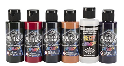 wicked detail black - Wicked Colors 2-Ounce Steve Driscoll Flesh Airbrush Set