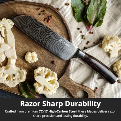 Image of Yatoshi Professional Kitchen Knife Set, 15 Pieces, High Carbon Stainless Steel, Ergonomic Handle