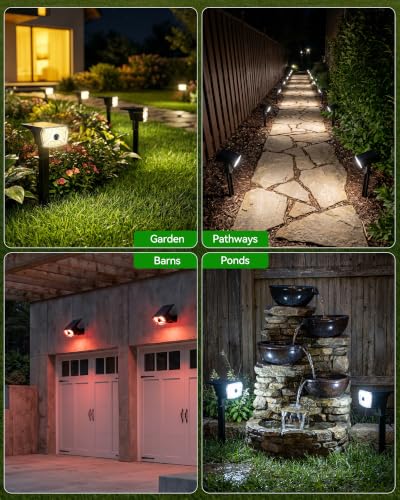 TECKNET Solar Lights Outdoor Waterproof, Solar Spot Lights, 108 LED, 6 Pack - image 7
