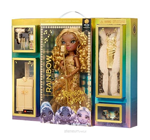 Muñeca Rainbow High Meline Luxe con 2 atuendos y set de tocador miniatura 1