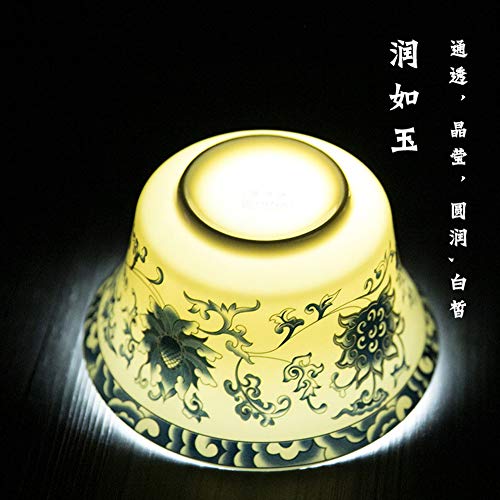Image of Liang baobao Traditional Gaiwan Tea Set with Lid and Saucer Gongfu Tea Cup Porcelain Lotus Design Teacups 10oz