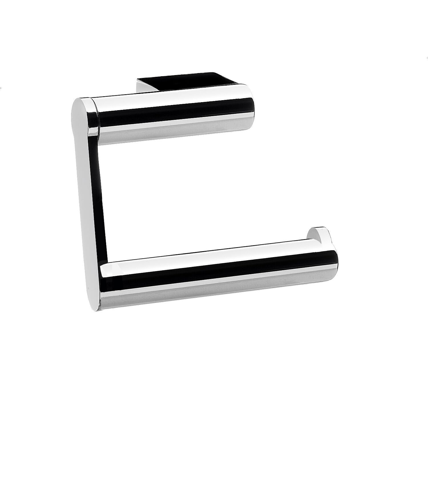 EMCO SYSTEM2 Papierhalter ohne Deckel, eleganter Toilettenpapierhalter zur Wandmontage aus Metall, hochwertiger Klorollenhalter mit Gelenkarm, chromfarben, Chrom, Silberfarben