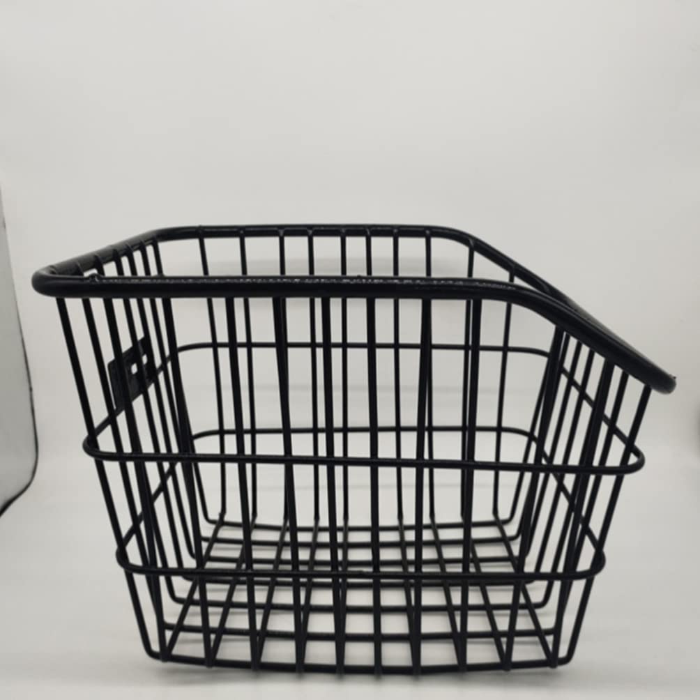 INOOMP Stroller Accessories Rear Bike Basket Metal Wire Basket with Strap Bag Cargo Rack Fold-up Detchable Front Bag Rear Hanging Bike Basket for Mountain Bike Accessories Kids Bike