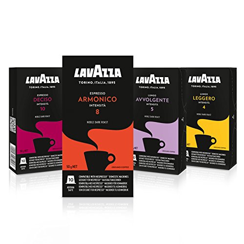 Lavazza pack 40 cápsulas compatibles Nespresso: 10 Deciso, 10 Lungo Leggero, 10 Armonico, 10 Lungo Avvolgente