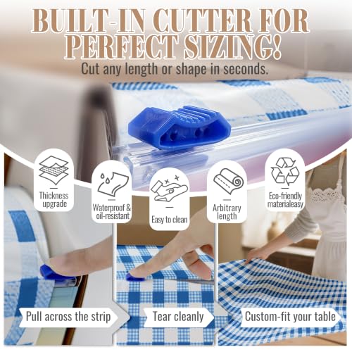 Image of Table Cover Roll, 54In x 300Ft Plastic Table Cloth Disposable