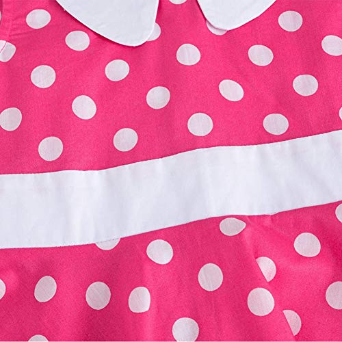 Kids Girls 50s Audrey Vintage Polka Dot Swing Party Rockabilly Dress Retro Peter Pan Doll Collar Wedding Casual Skater Dress4