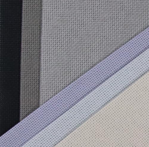 Image of KCS 6 pc of 12 inch x 18 inch (30cmx45cm) Counted Cotton Aida Cloth Cross Stitch Fabric (18CT-N)