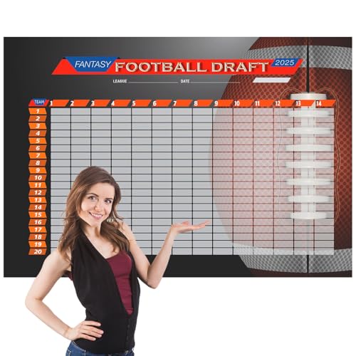 Fantasy Football Draft Board Kit - 2025, XL 6 Feet