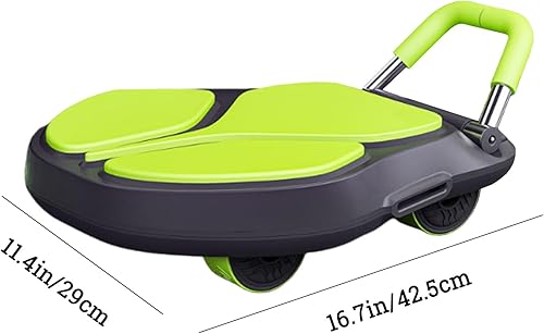 Miniatura 6 de Rueda abdominal con 4 ruedas para entrenamiento de núcleo, rodillo abdominal, tabla rodante de fitness para el hogar, gimnasio (rosa)