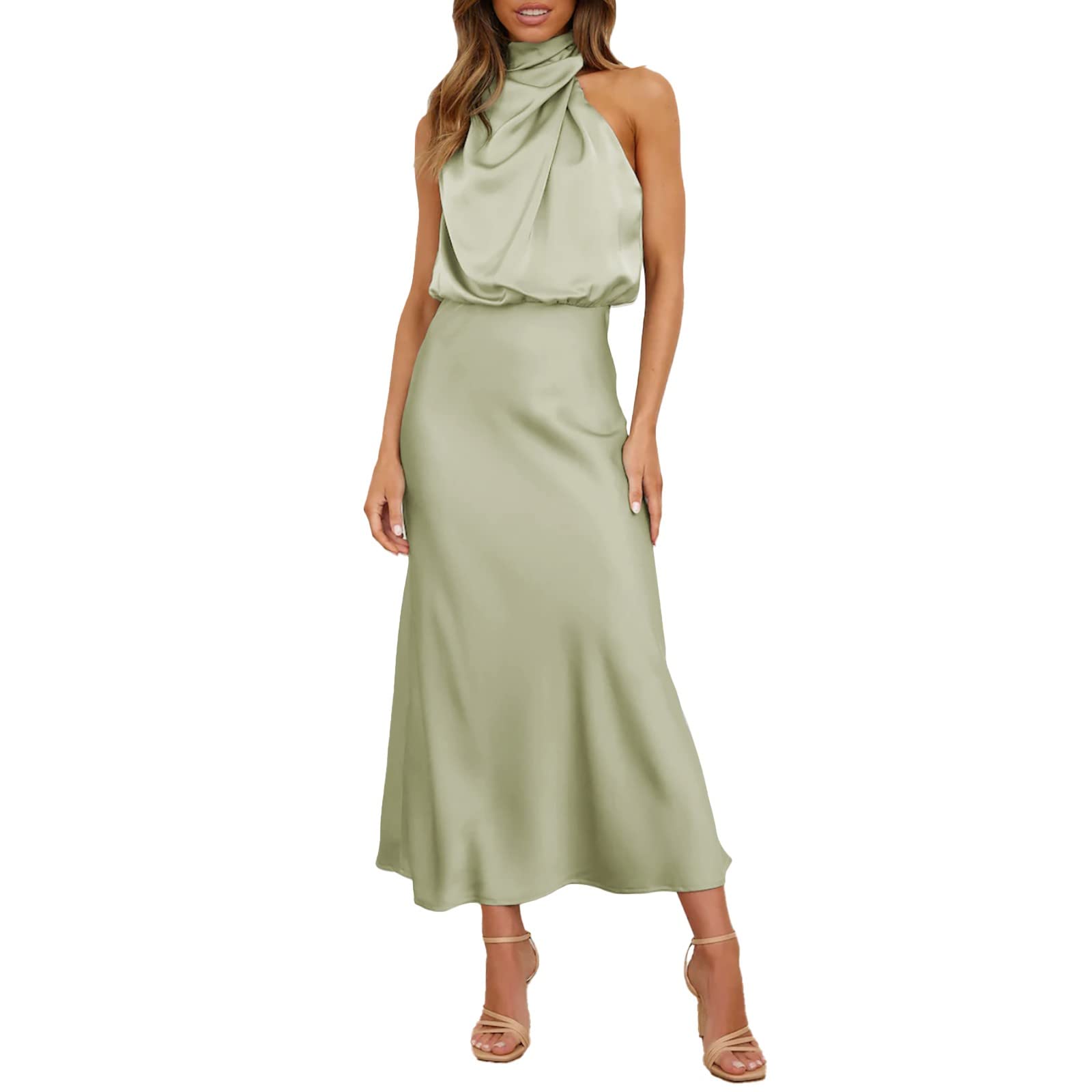 Vestito Donna Elegante Ballo Abiti Eleganti Vintage Confortevole Lunghi da Sera Damigella d'Onore Cocktail Party Cerimonia Abito da Donna Formale Classico Vestito Donna Estivo