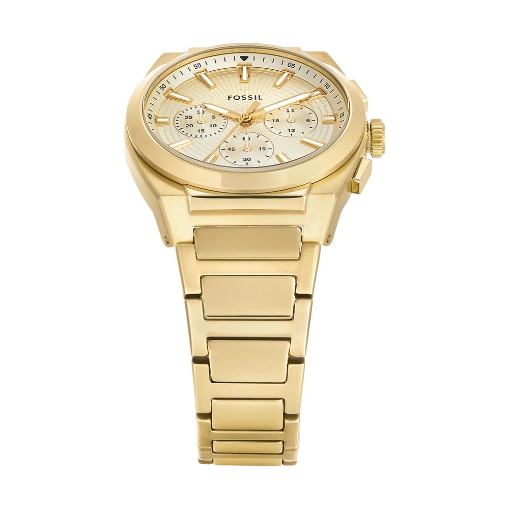 Fossil Everett Watch for Men, Quartz Chronograph Movement with Stainless Steel or Leather Strap