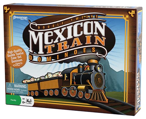 Pressman 3928 Mexican Train Dominoes - Beautiful Color Dot Double 12 Dominoes Set thumb #7
