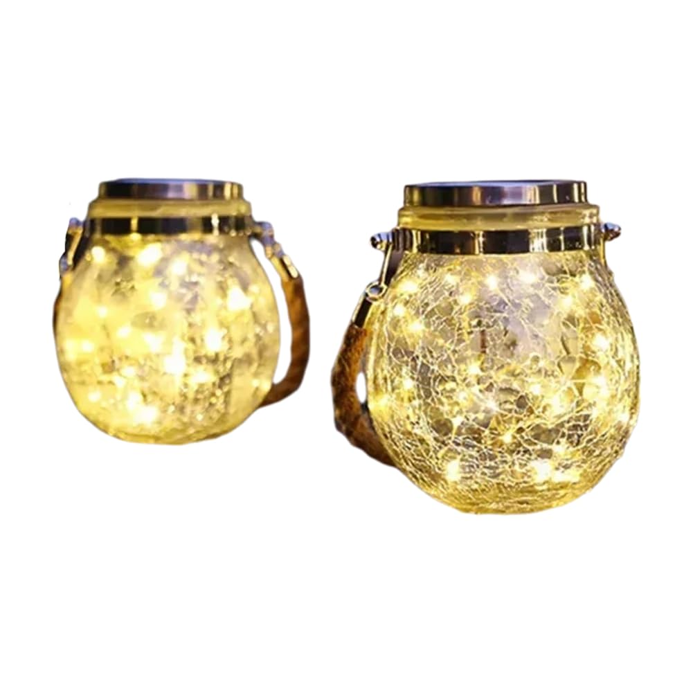 Hndhbfgrt Hemps Rope Solar Glass Globe Hanging Lantern Outdoor Waterproof Garden Light for Tree for Tree Party