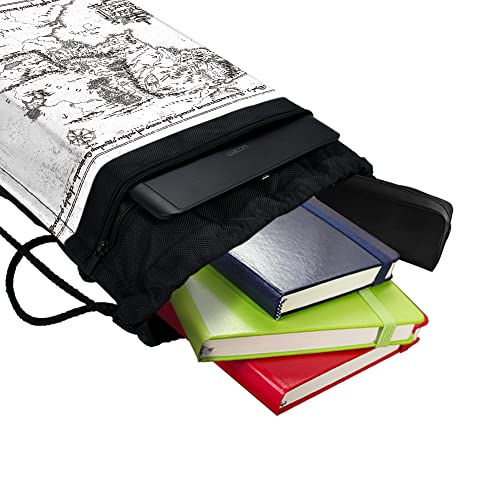 LOGOVISION The Lord of the Rings White Middle Earth Map-Drawstring Backpack Sports Bag Sackpack 17" x 13", Perfect for Gym, Yoga or Practice4