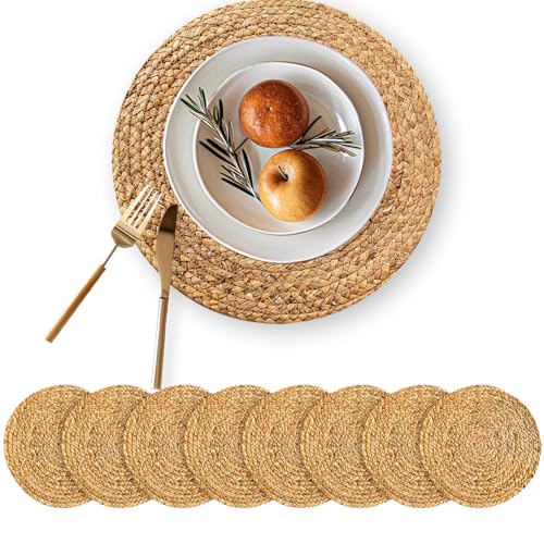 Round Woven Placemats Set of 8
