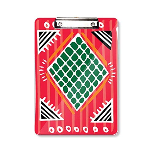 Porte-bloc A4 Red Green Line aux motifs de totems mexicains et civilisations anciennes